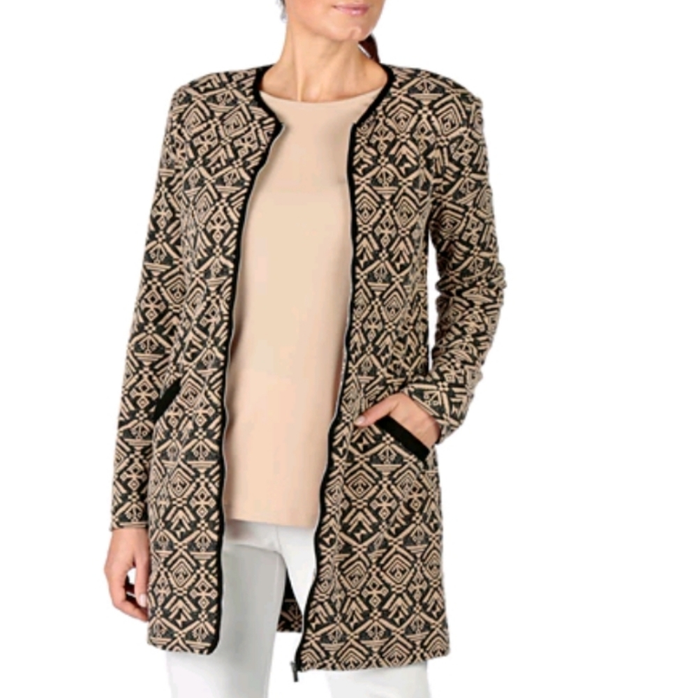 NEW Guillaume Jacquard zip front cardigan
